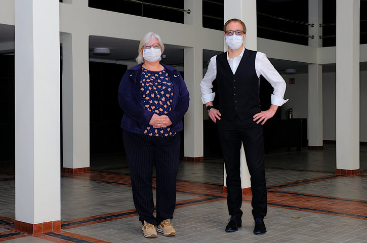 Fotoreeks met rector Van de Walle en vicerector Mieke Van Herreweghe