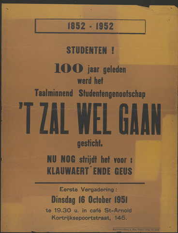 Taalminnend Studentengenootschap 't Zal Wel Gaan-22011