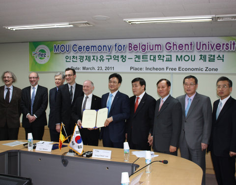 Ondertekening Memory of Understanding (MOU) tussen UGent en Incheon Free Economic Zone (IFEZ) in Songdo (Zuid-Korea)-4475