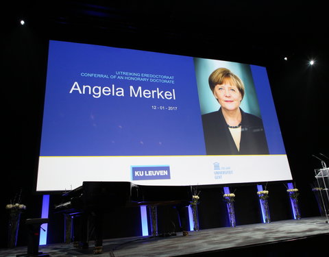 Uitreiking eredoctoraat aan Angela Merkel
