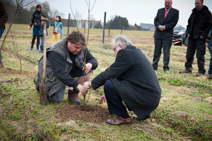 Aanplanten van laatste bomen van het eerste UGent-bos, een initiatief van het UGent1010-team (studentenorganisatie die de ecolog