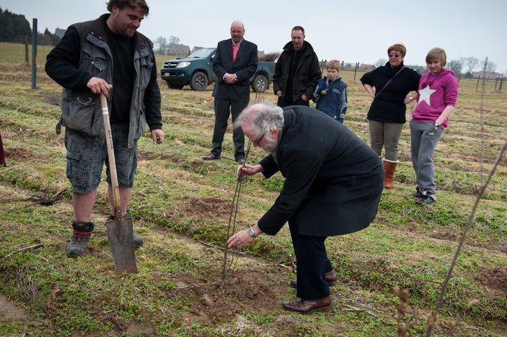 Aanplanten van laatste bomen van het eerste UGent-bos, een initiatief van het UGent1010-team (studentenorganisatie die de ecolog